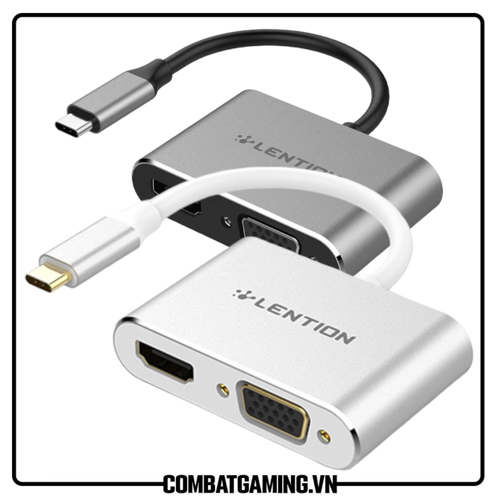 Bộ chuyển đổi USB-C sang HDMI và VGA Lention C51sHV